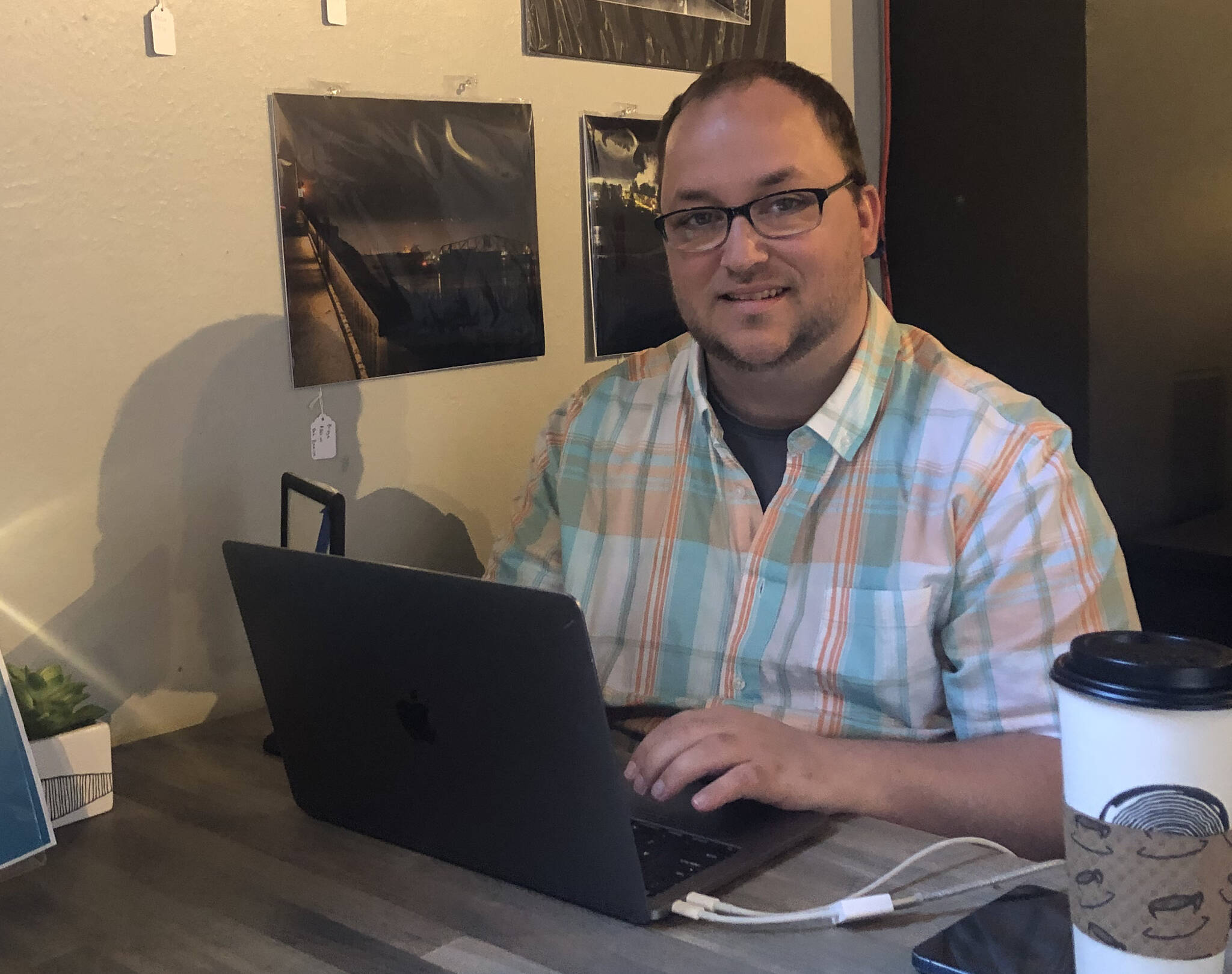 Michael Wagar / The Daily world
The Daily World reporter Matthew N. Wells is at one of his favorite places to write, Tinderbox Coffee Roasters in Aberdeen.