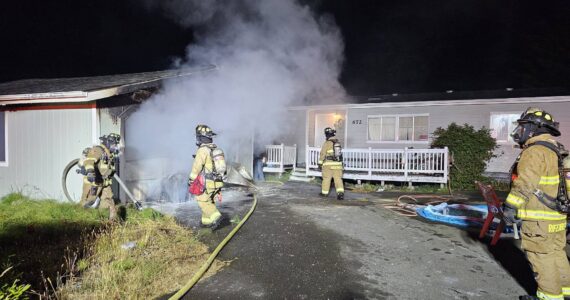 Ocean Shores firefighters responded to a fire possibly caused by spent fireworks early Monday morning. (Courtesy photo / OSFD)
