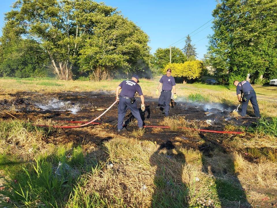 Courtesy photo/Aberdeen Fire Department
The Aberdeen Fire Department responded to a small grass fire caused by fireworks in South Aberdeen Tuesday afternoon.