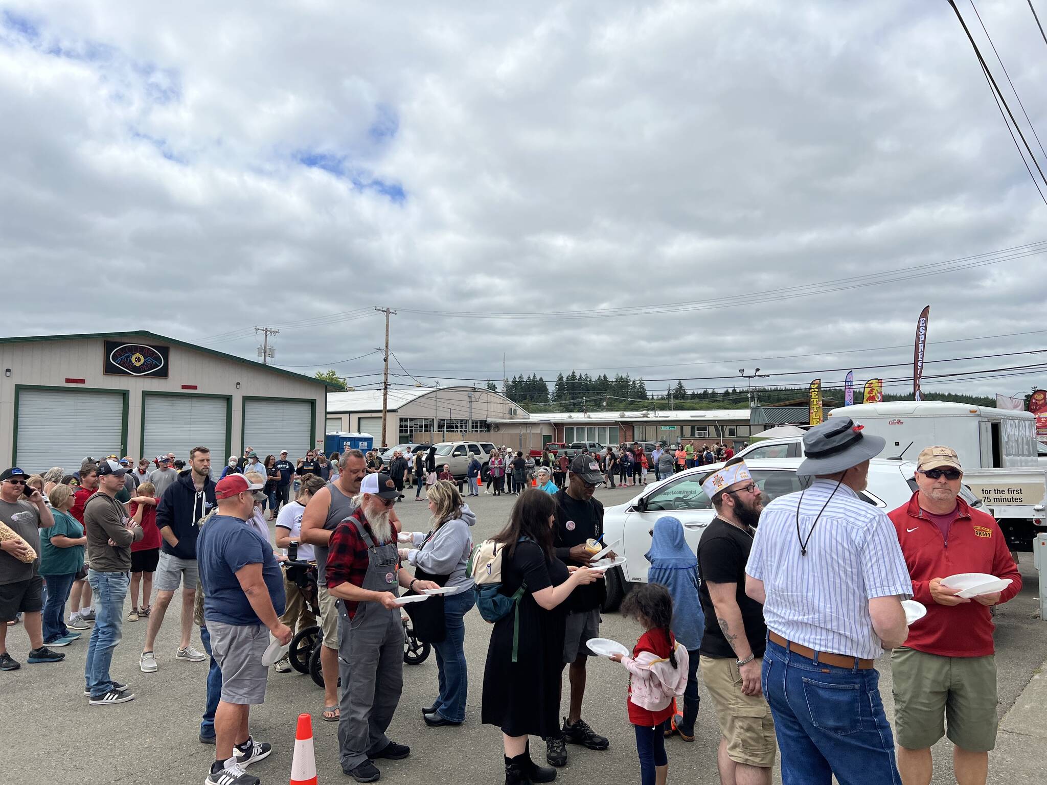 Clayton Franke / The Daily World
A line for stew stretches down the block at the McCleary Bear Festival on Saturday, July 8.