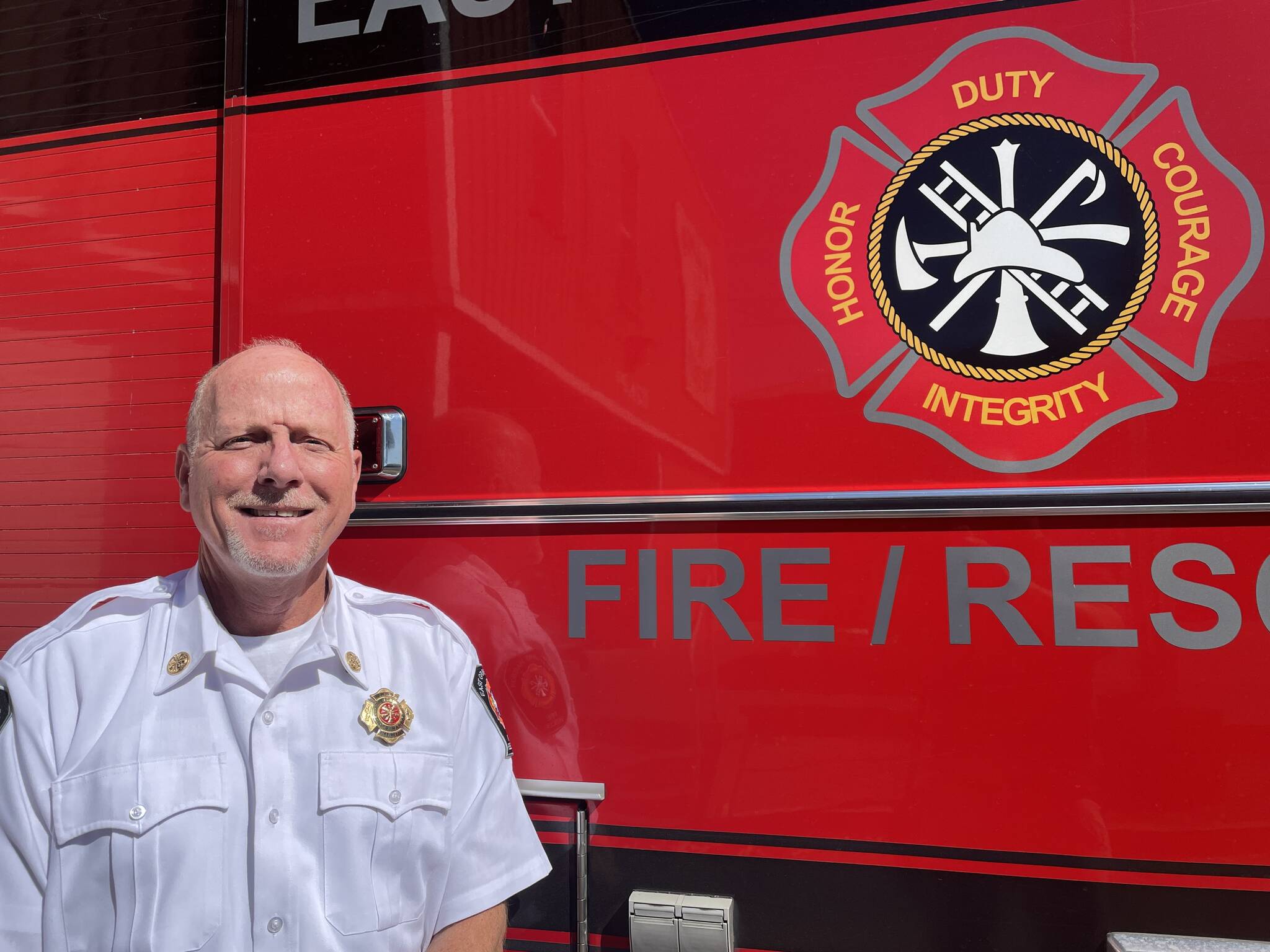 New East Grays Harbor Fire and Rescue Chief Kenny Ward joined the department on July 10, coming from the Midwest. (Michael S. Lockett / The Daily World)