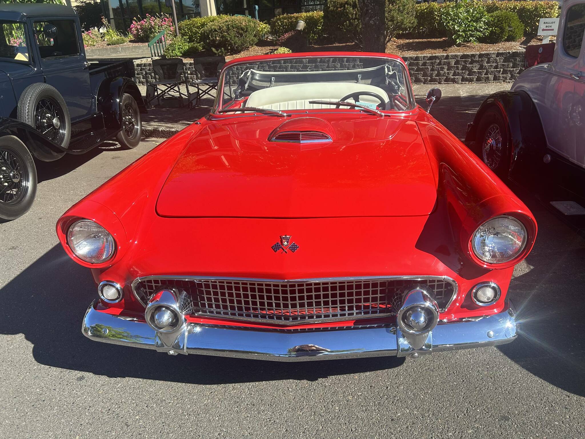 Lillian Saeger / The Daily World
The vibrant red 1955 Thunderbird was one of the many eye-catching automobiles on display during this years Historic Montesano Car Show on July 15.