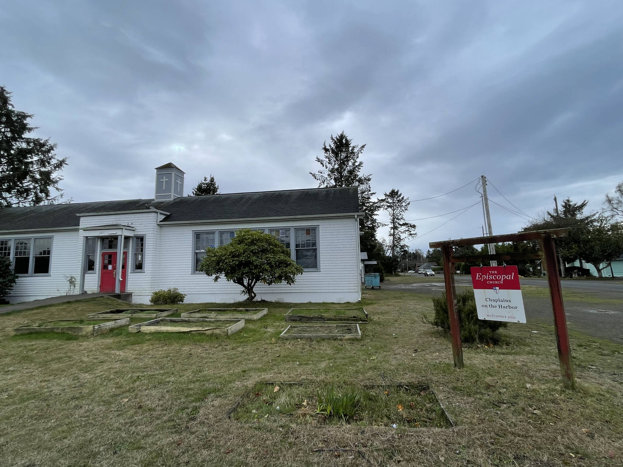 For the last eight years, Chaplains on the Harbor has operated a temporary winter shelter at this church on Spokane Street in Westport. (Michael Lockett / The Daily World)