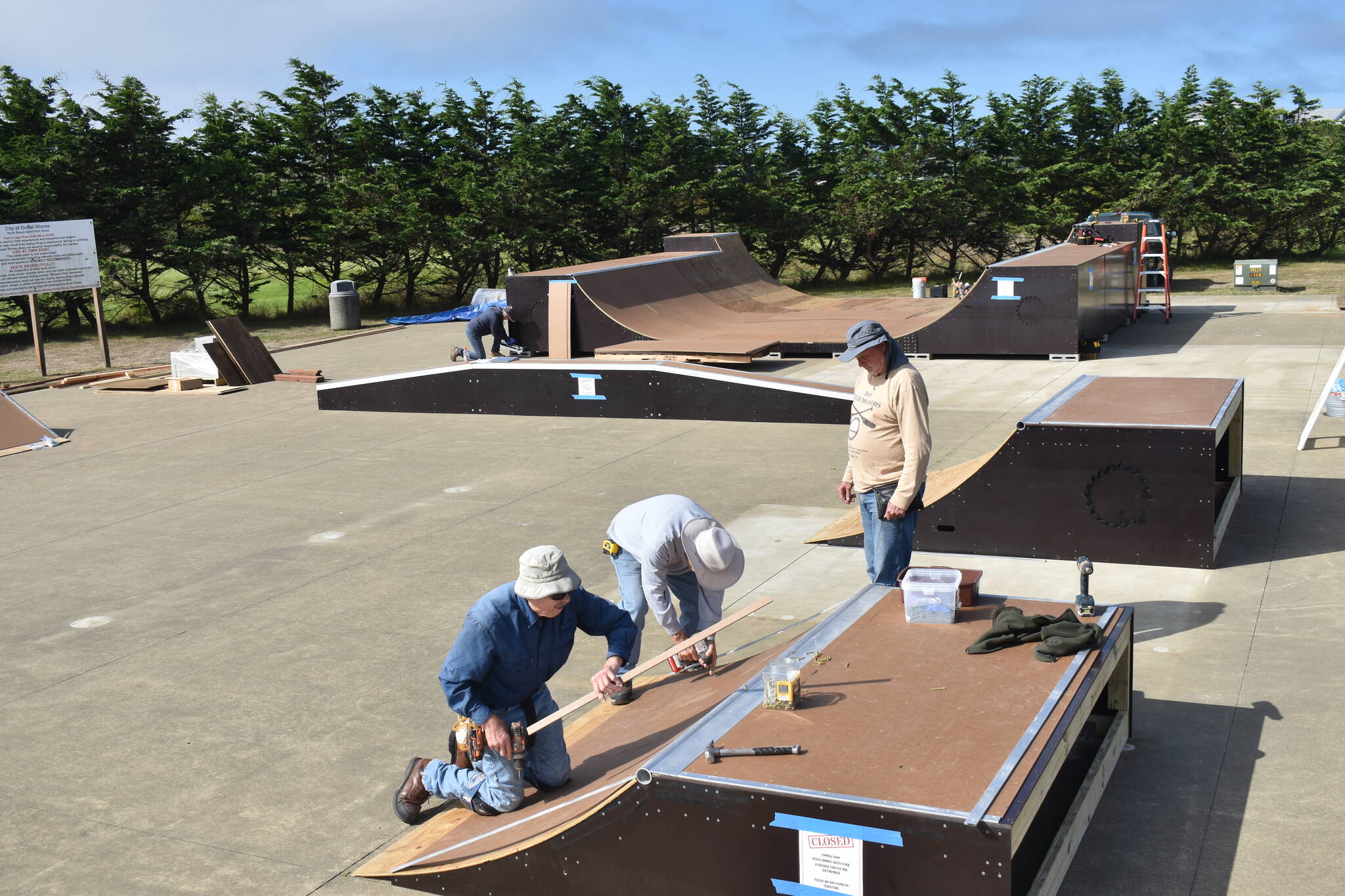 Clayton Franke / The Daily World
New features at the skatepark in Ocean Shores include a pair of two-foot ramps, a pair of four-foot ramps, a “hubba ledge” and a halfpipe.