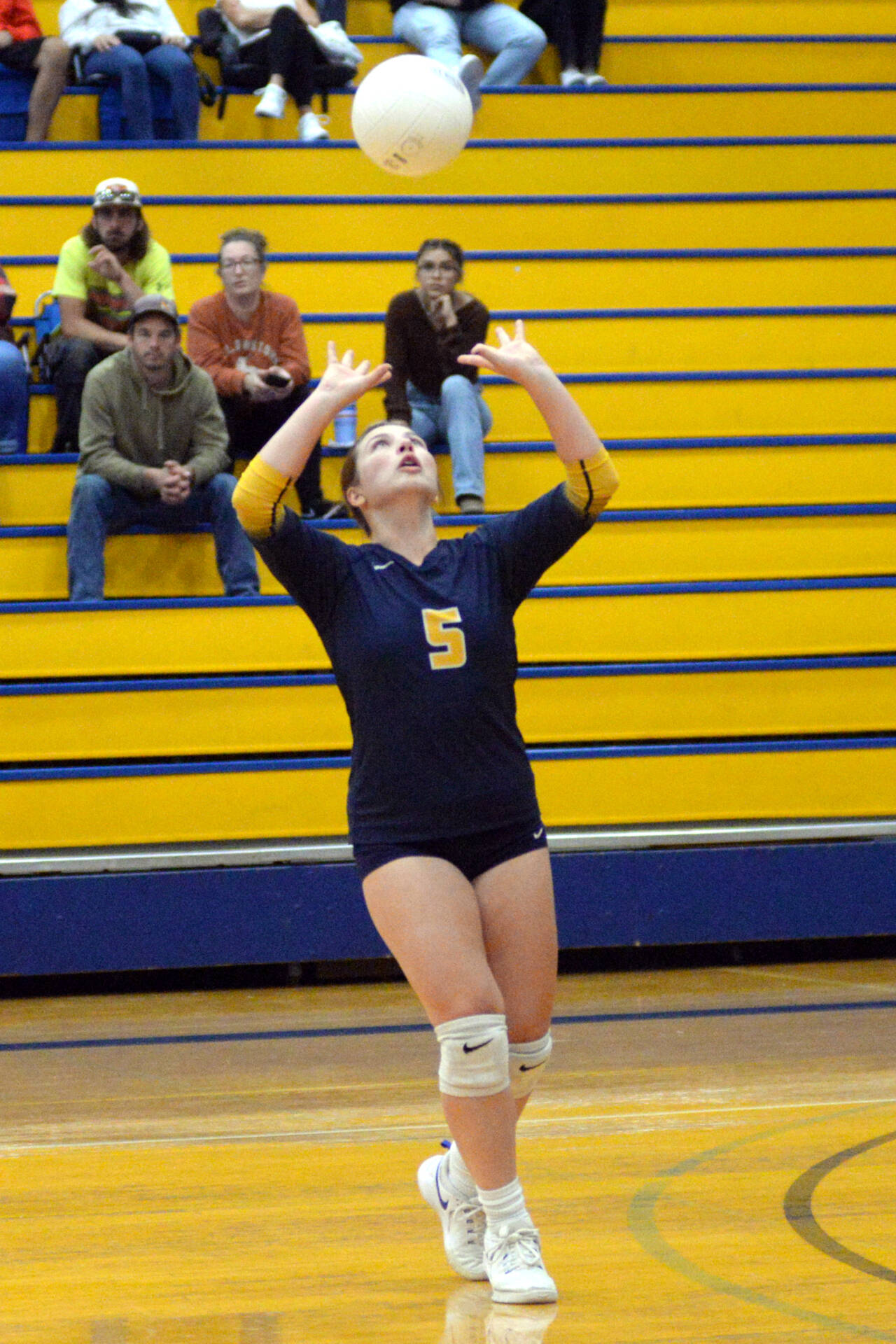 DAILY WORLD FILE PHOTO Aberdeen senior setter Cameryn Micheau, seen here in a file photo, had 30 assists in a straight-set victory over W. F. West on Thursday in Chehalis.