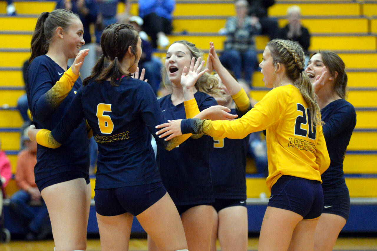 DAILY WORLD FILE PHOTO Aberdeen defeated W.F. West in straight sets on Thursday to earn the program’s first league victory since the 2020-21 season.