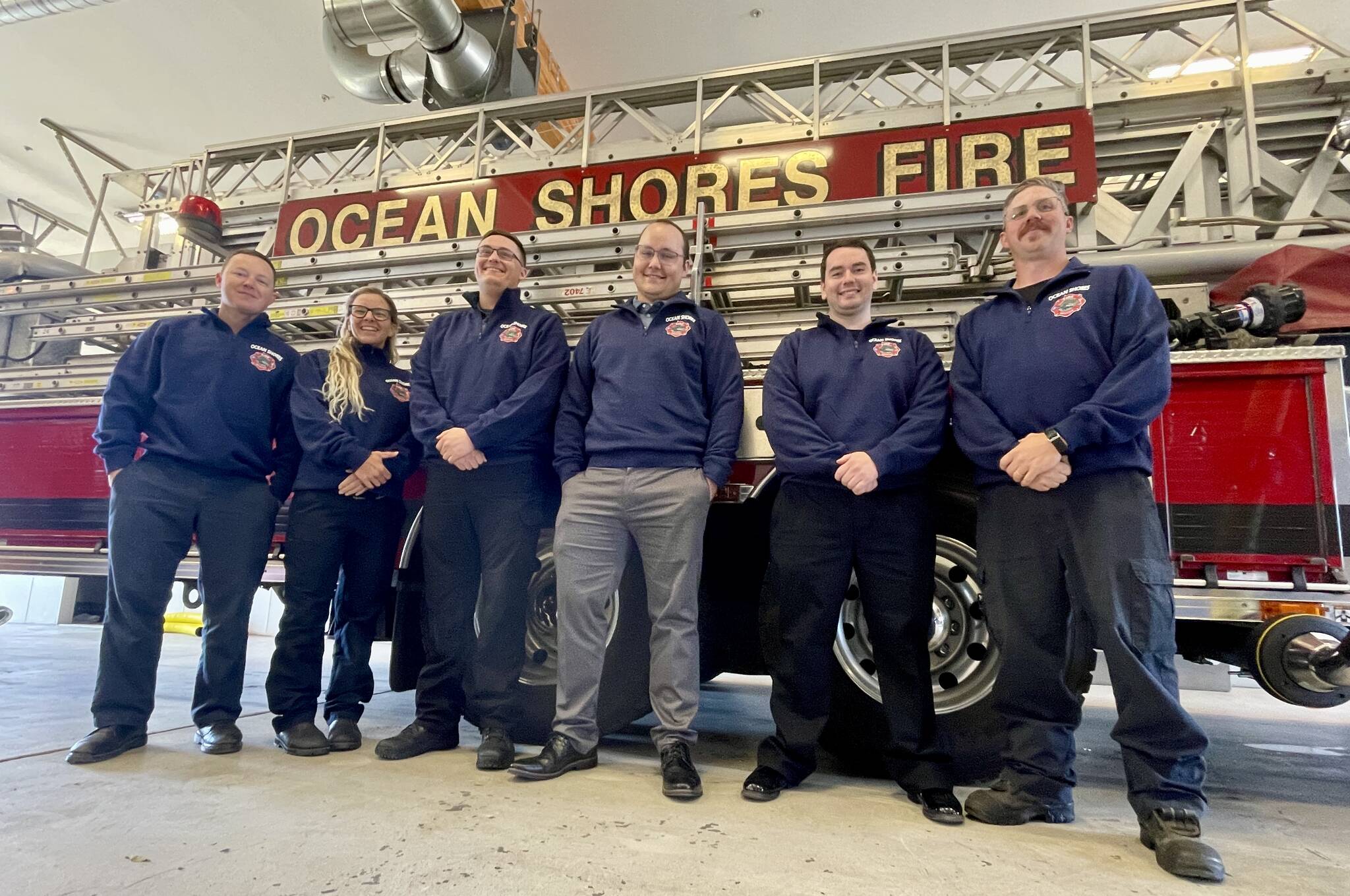 The Ocean Shores Fire Department welcomed six new members this week, bringing up the department’s strength by a full third and enhancing their operational capability. (Michael S. Lockett / The Daily World)