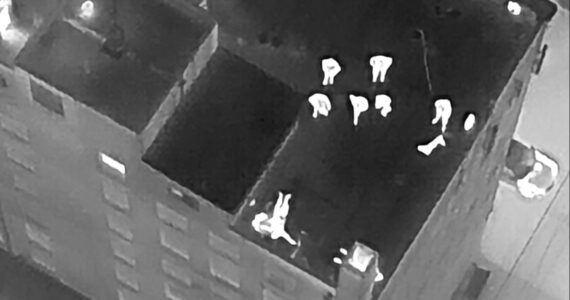 Courtesy photo / APD
Drone footage from the Aberdeen Police Department was used to locate and detain two men on the roof of a building in downtown Aberdeen. The men were suspected of burglary on Saturday morning.