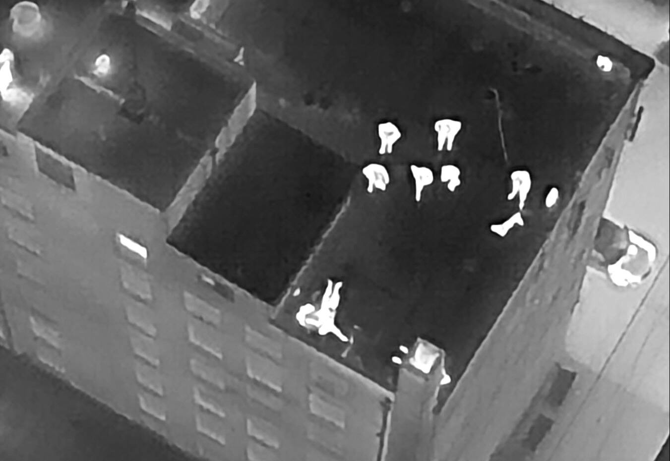 Drone footage from the Aberdeen Police Department was used to locate and detain two men on the roof of a building downtown suspected of burglary on Saturday morning. (Courtesy photo / APD)