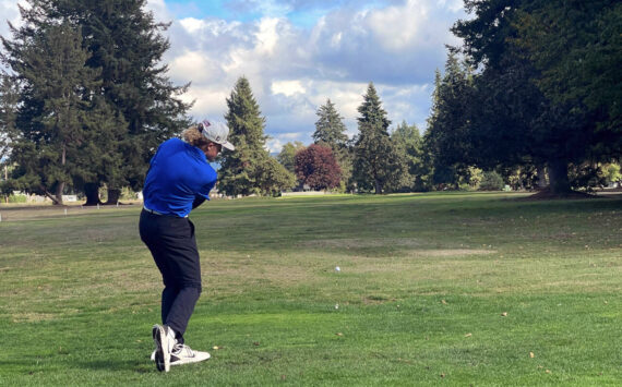 SUBMITTED PHOTO Elma’s Grant Vessey shot a 38 to earn Medalist of the Match in a victory over Hoquiam on Tuesday at the Oaksridge Golf Course in Elma.