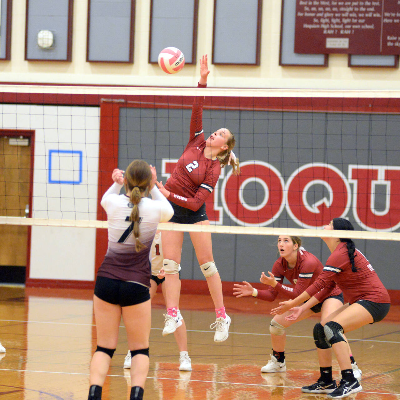 DAILY WORLD FILE PHOTO Hoquiam senior middle blocker Kristina Goulet (2) was named the 1A Evergreen League Most Valuable Player for the 2023 season.