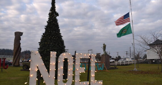 Matthew N. Wells / The Daily World
A view of Aberdeen’s Zelasko Park’s “NOEL” sign shows the season to celebrate the holidays is upon Grays Harbor County.