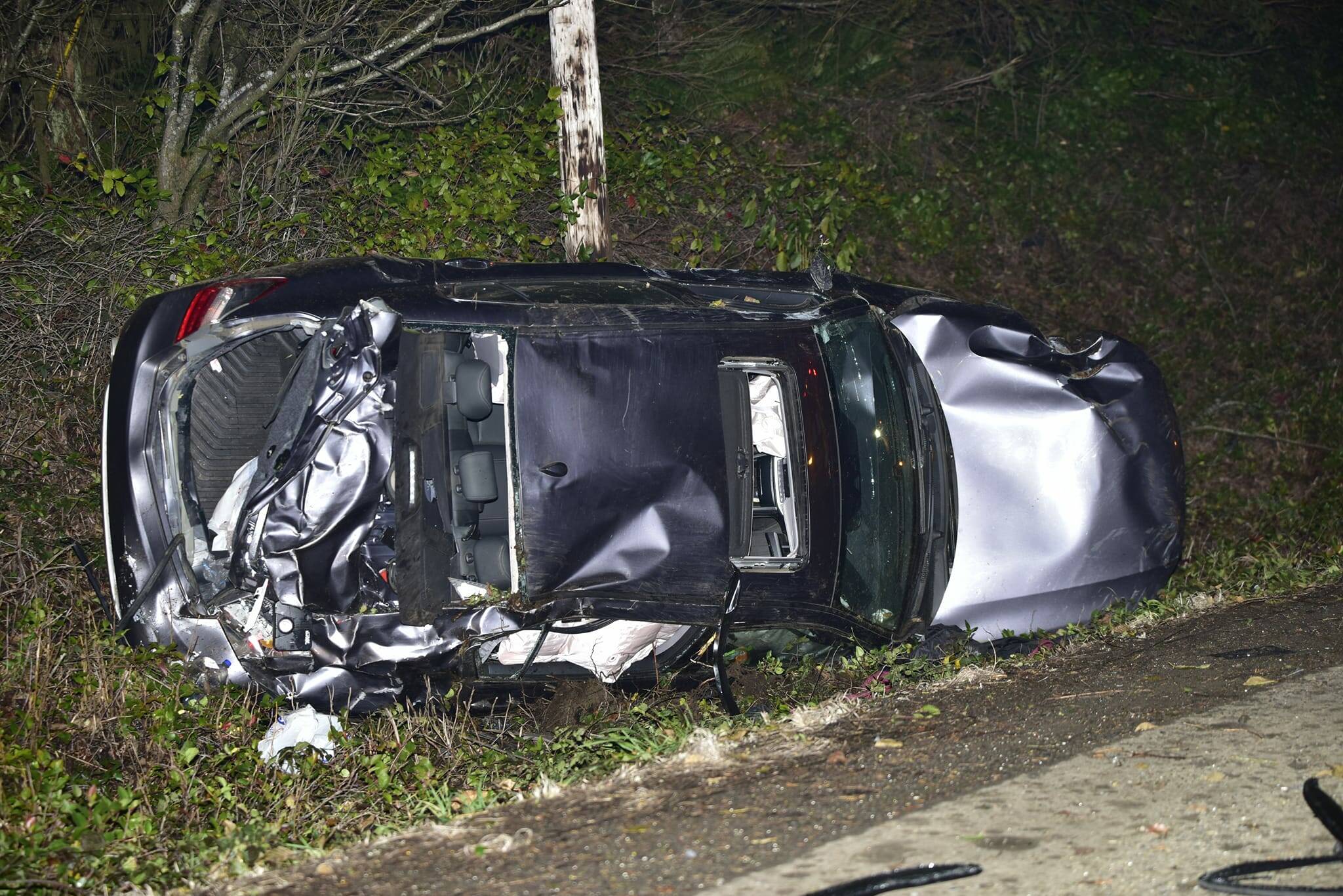 A Raymond man was ejected from his vehicle in a single-vehicle crash on Wednesday. (Ezra McCampbell / For The Daily World)
