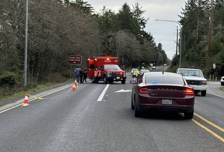 The Washington State Patrol is investigating a fatal crash near Ocean Shores that occured late on New Year’s Eve or early the next morning. (Courtesy photo / WSP)