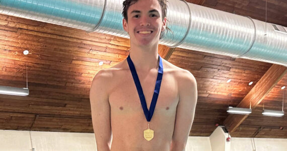 SUBMITTED PHOTO Aberdeen diver Zeke Olson won the 2A District 4 championship at the West Central 3A District III 3 Diving Championships on Saturday in Auburn.