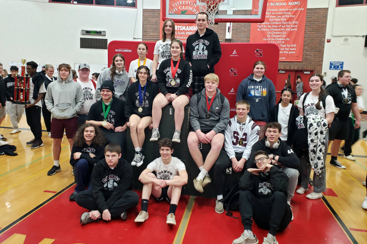 SUBMITTED PHOTO The Montesano Powerlifting Team competed at the Axe House Open on Saturday, Feb. 3 at Shelton High School.