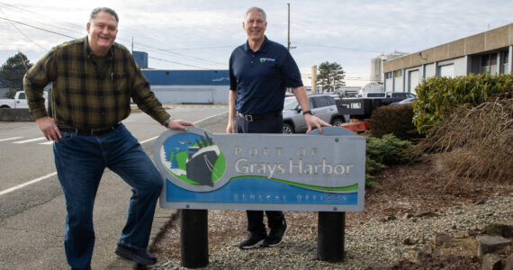 Courtesy photo / POGH
Gary Nelson, left, is retiring as the executive director of the Port of Grays Harbor as Leonard Barnes, right, steps into the position.
