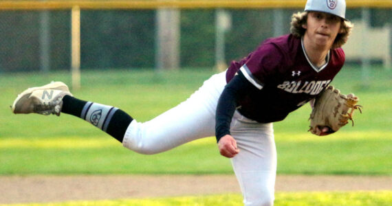 RYAN SPARKS | THE DAILY WORLD Montesano pitcher Skylar Bove allowed one hit over six innings to lead the Bulldogs to a 6-0 win over Hoquiam on Tuesday at Vessey Field in Montesano.