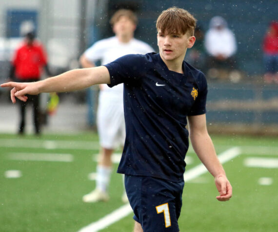 <p>DAILY WORLD FILE PHOTO Aberdeen forward Evan Cone scored two goals in the second half in the Bobcats’ 2-1 win over Rochester on Thursday at Rochester High School.</p>