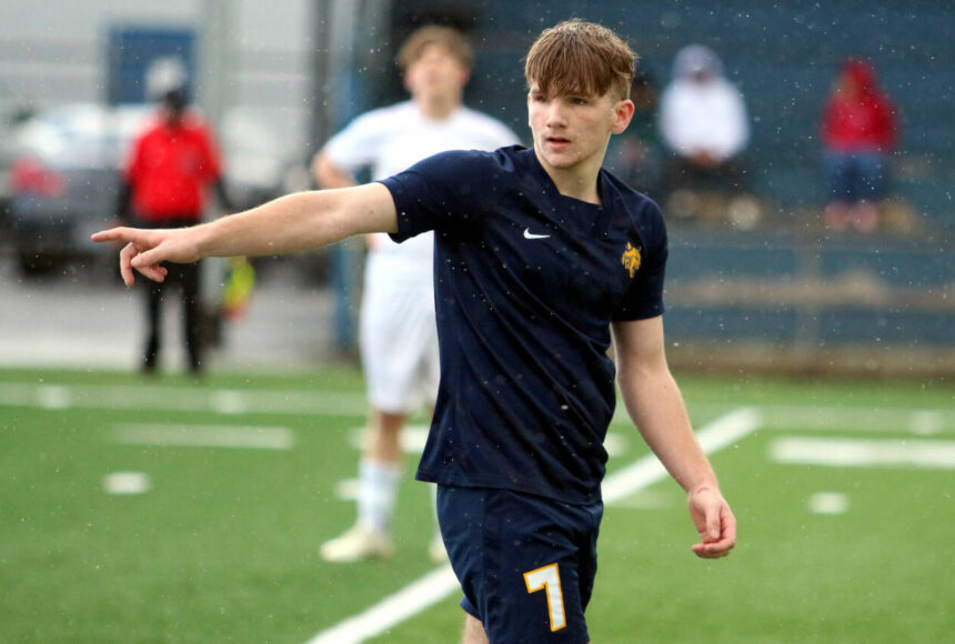 <p>DAILY WORLD FILE PHOTO Aberdeen forward Evan Cone scored two goals in the second half in the Bobcats’ 2-1 win over Rochester on Thursday at Rochester High School.</p>