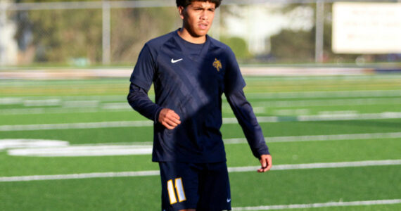 DAILY WORLD FILE PHOTO Aberdeen senior midfielder Ruben Oropeza had what appeared to be a golden goal in overtime reversed by an offside call in the Bobcats’ 1-0 victory (4-2 on penalty kicks) on Thursday in Shelton.