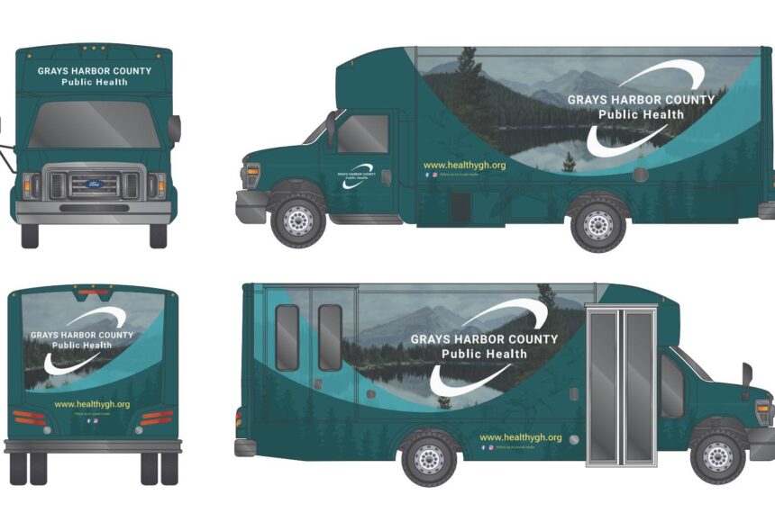 <p>Grays Harbor County Public Health</p>
                                <p>A rendering shows what Grays Harbor County Public Health’s mobile health van will look like when it arrives in June.</p>