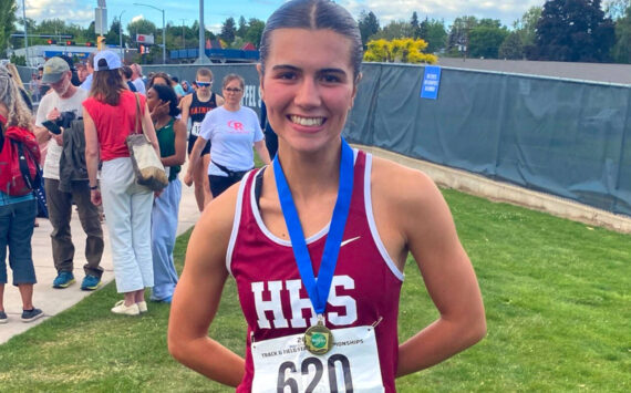 SUBMITTED PHOTO Hoquiam senior Jane Roloff won state titles in the 800, 1600 and 3200-meter races at the WIAA 1A State Championships this past weekend in Yakima.