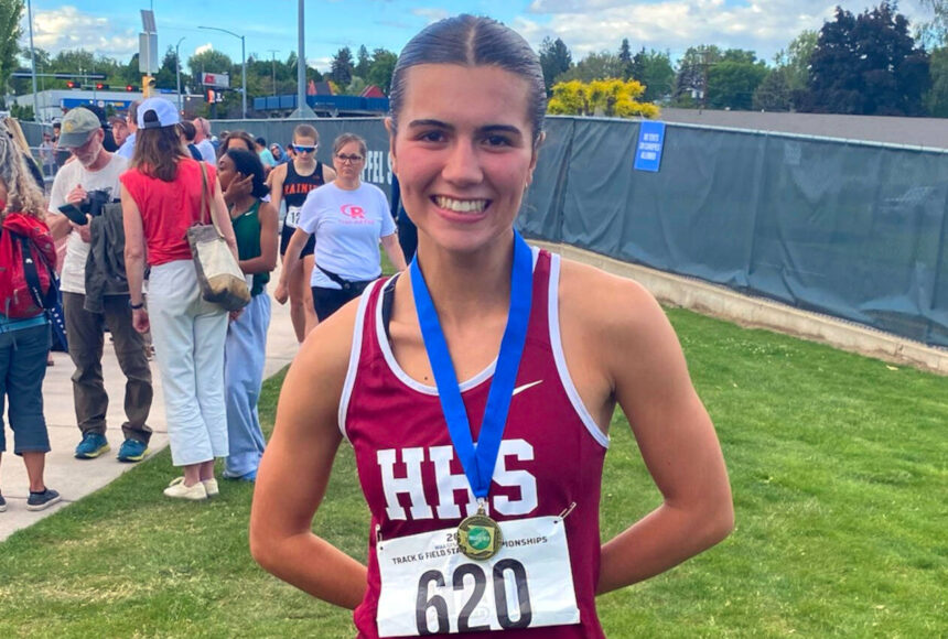 <p>SUBMITTED PHOTO Hoquiam senior Jane Roloff won state titles in the 800, 1600 and 3200-meter races at the WIAA 1A State Championships this past weekend in Yakima.</p>