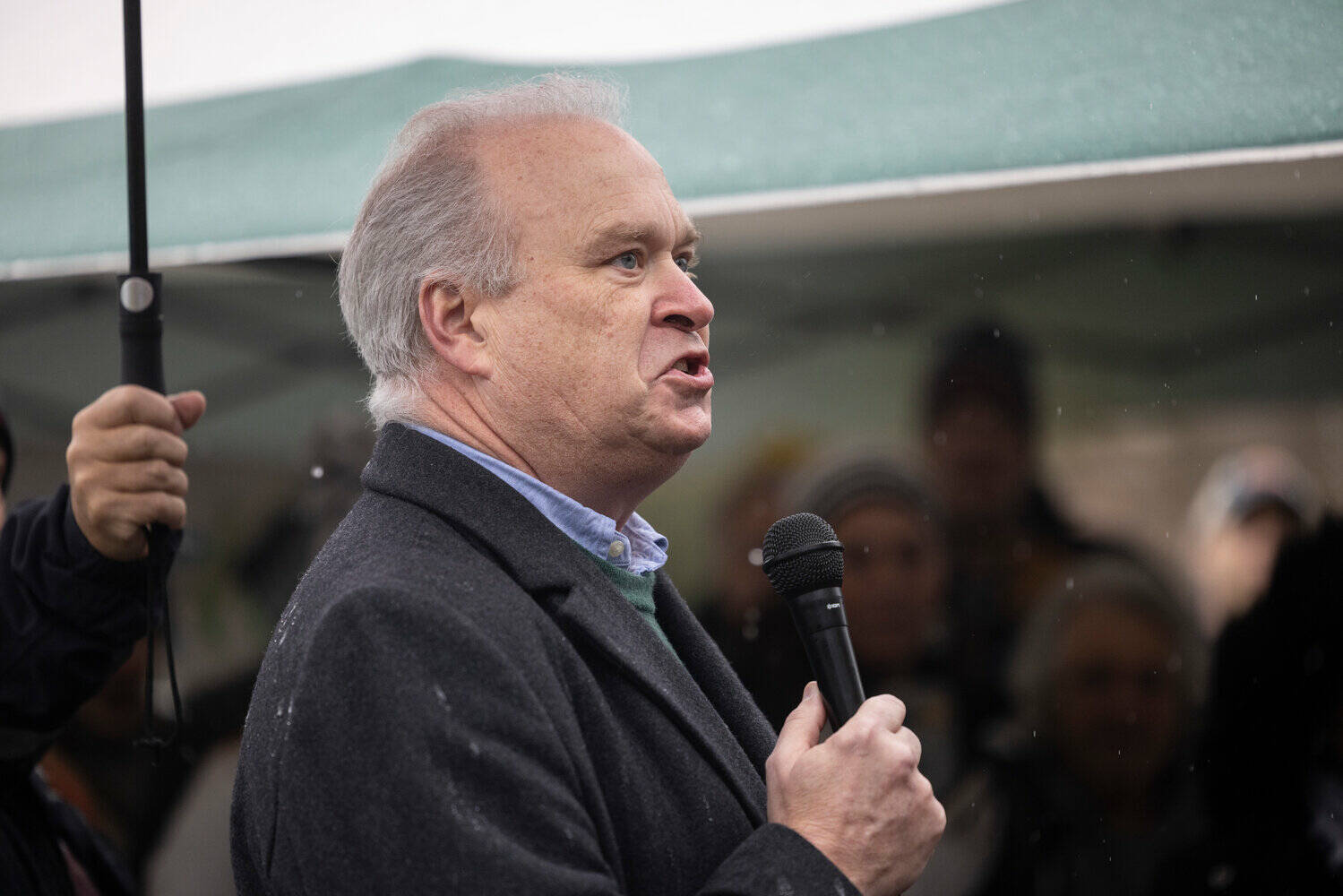 Chronicle file photo
WAGOP Chairman and State Rep. Jim Walsh, R-Aberdeen, speaks to supporters during a rally about parental rights, organized by Let’s Go Washington, in front of the Capitol in Olympia on Saturday, Feb. 15.