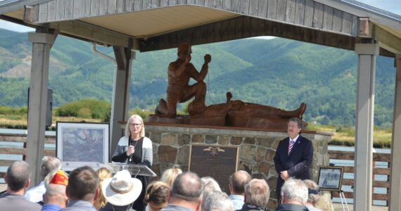 John Shaw
South Bend Mayor Julie Struck addressed those gathered at a rededication ceremony in South Bend for World War II recipient Bob Bush.
