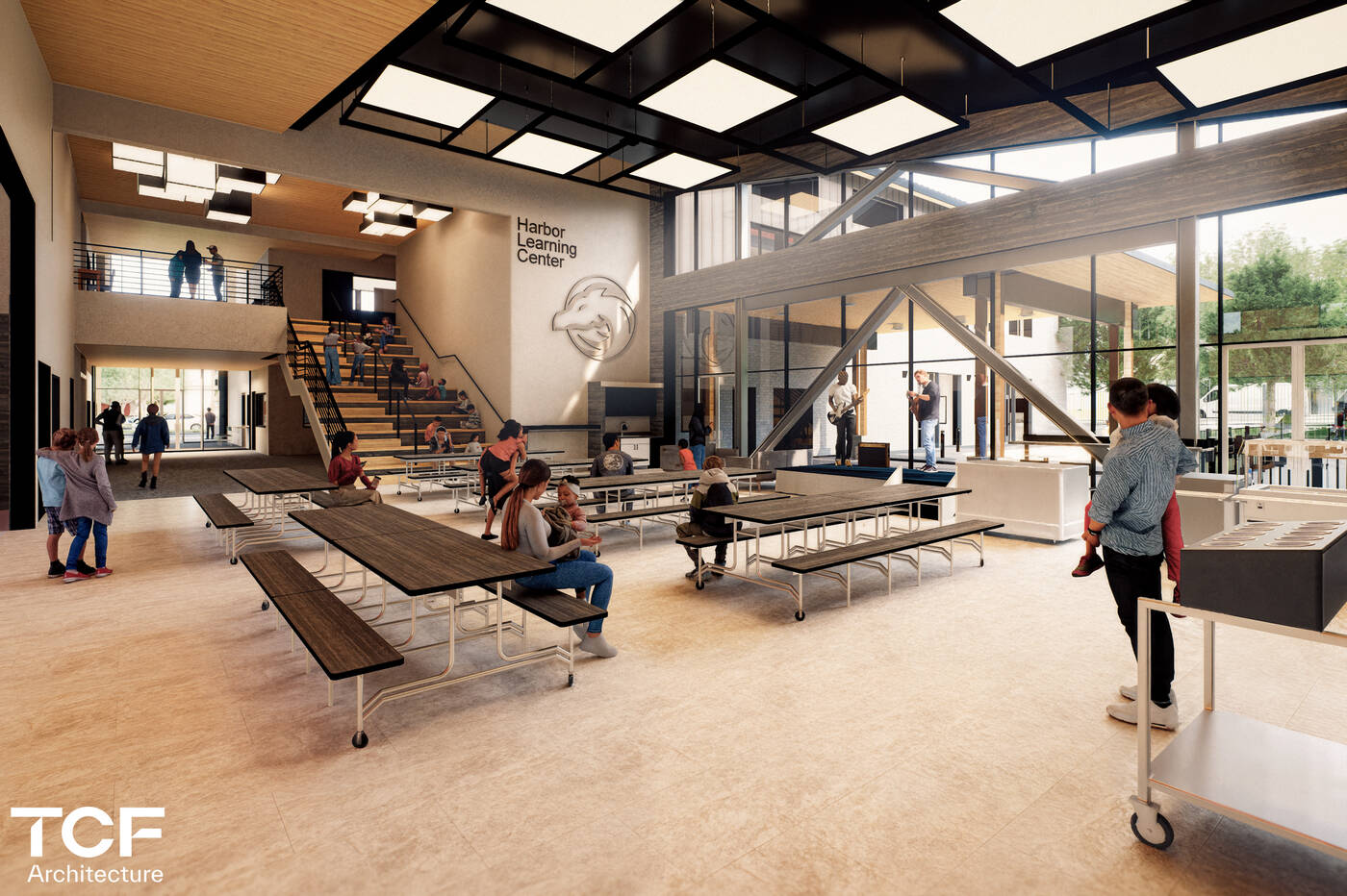 The proposed interior of the Harbor Learning Center.