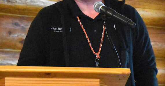 Jerry Knaak / The Daily World
Grays Harbor County Public Health Director Mike McNickle addresses assembled guests at the September GGHI Business Forum Lunch.