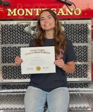This summer, volunteer firefighter Saige Schurr passed the Emergency Medical Technician (EMT) exam to become a nationally registered EMT. (Montesano Fire Department)