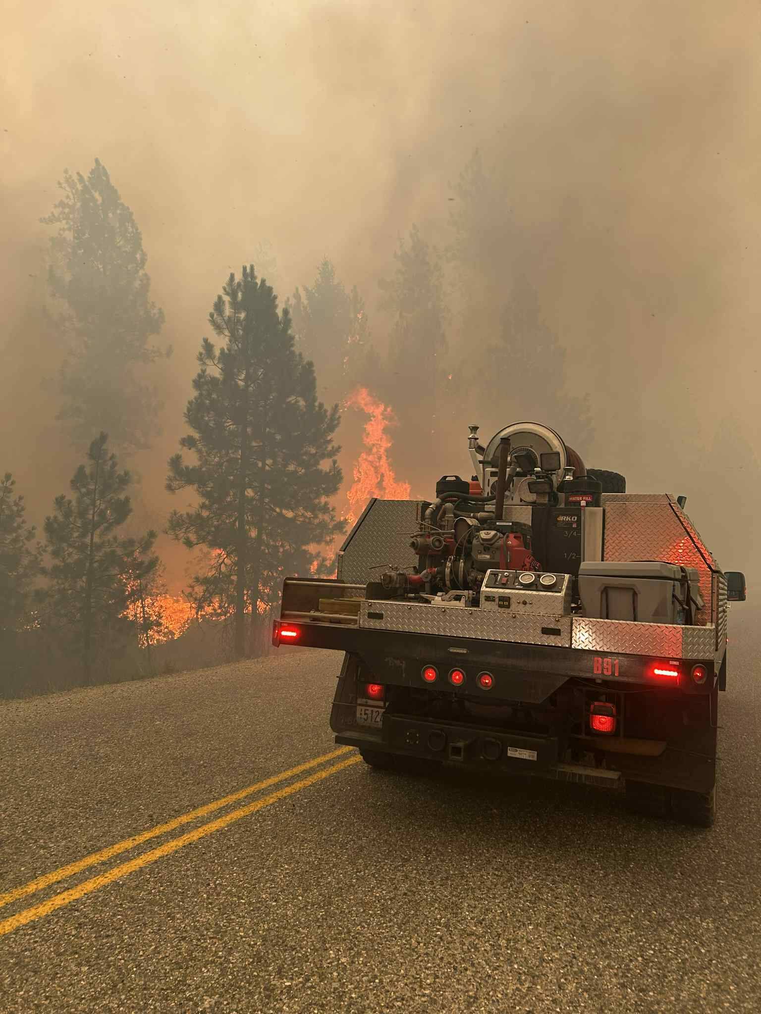 Montesano Fire Department 
This summer, Montesano Fire Departments Brush 91 crew was deployed to several wildfires across Washington such as the Bear Gulch fire, Hope fire, and more recently, the Lower Sugarloaf fire. Here, they are on the Hope fire.