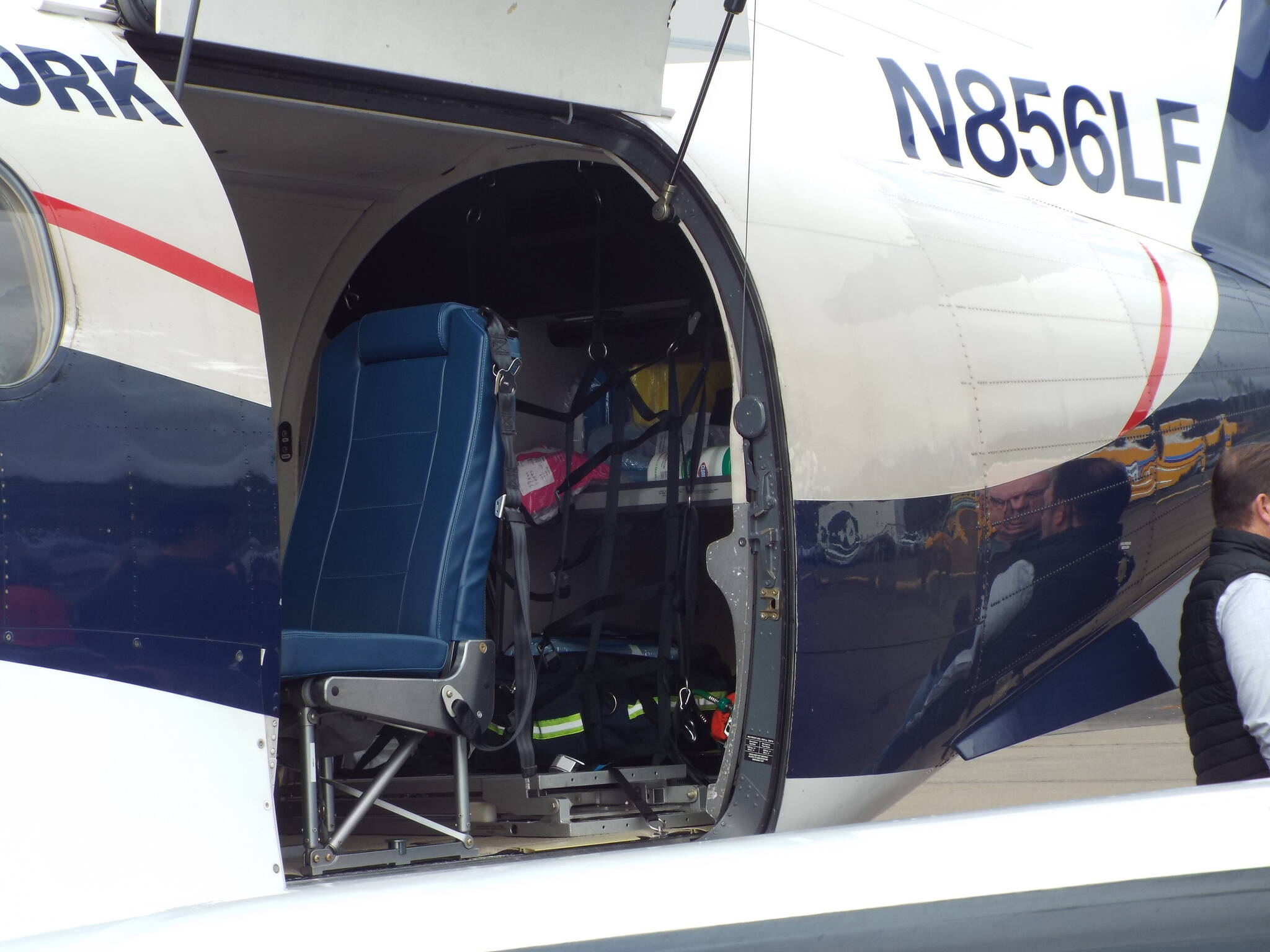 All of Life Flight Network’s transportation options — helicopter, fixed-wing airplane, or ambulance — are equipped as intensive care units. A helicopter is stationed at their Bowerman base, but an airplane can be called from a nearby base if needed.