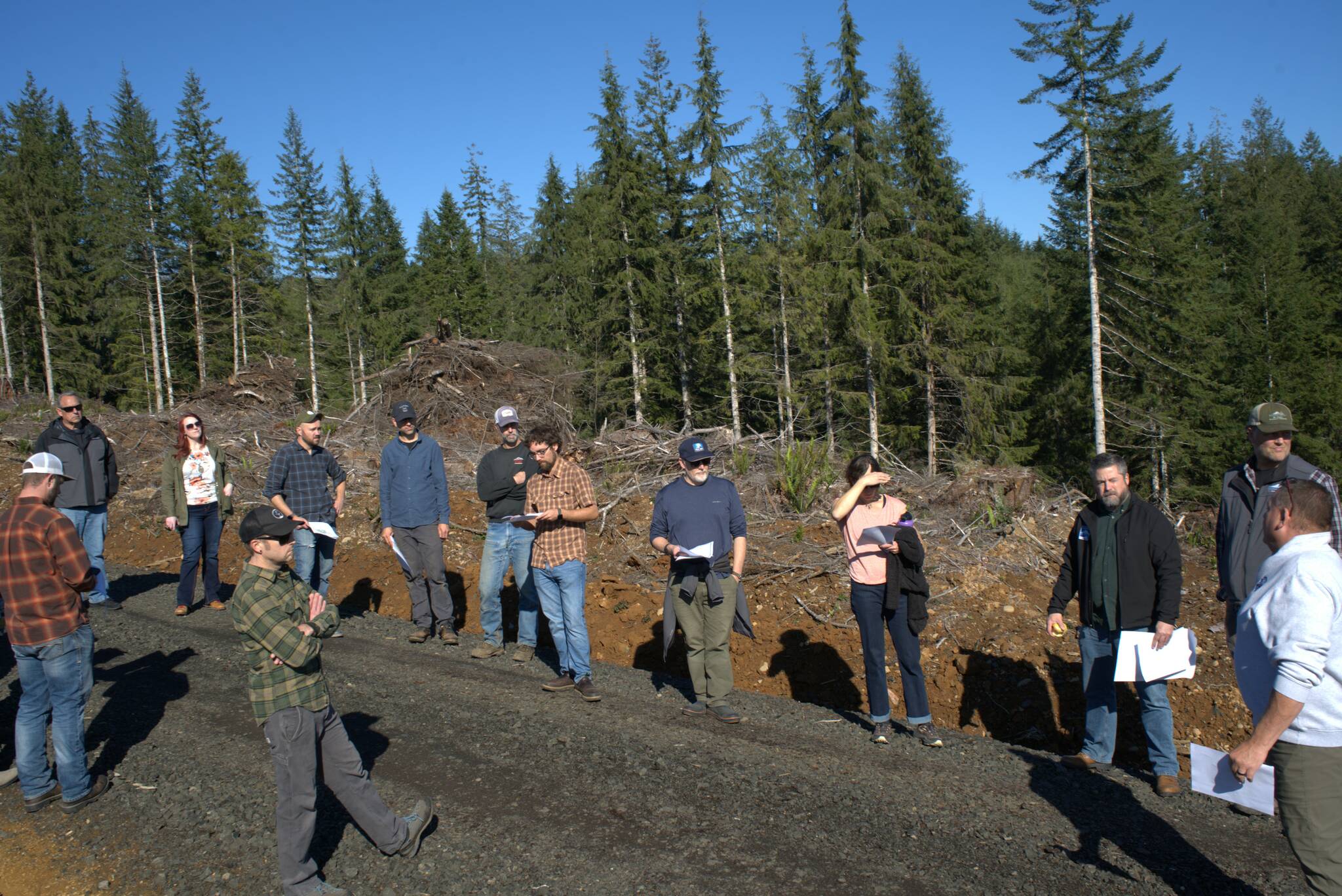 Daniel Wear / Sustainable Northwest
On Oct. 21, the Northwest Community Forest Coalition held its annual meeting at the city of Montesano, and the meeting agenda included John Bull, the city forester, giving a tour of the Montesano City Forest.