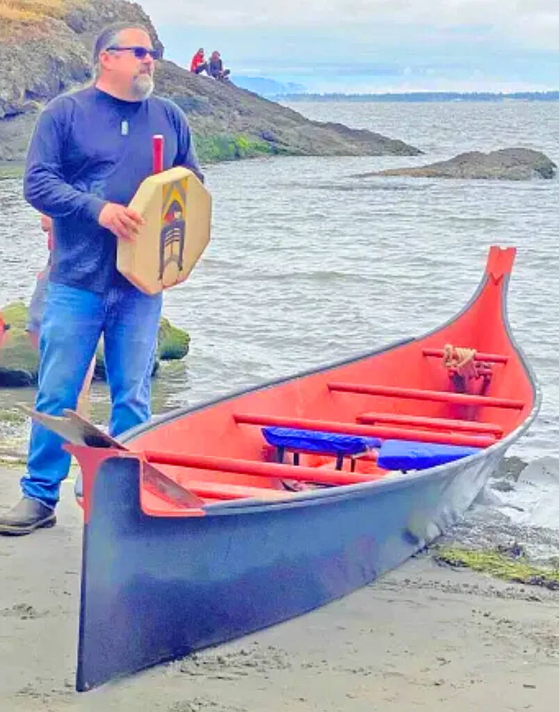 Chinook Observer 2023 file photo
Tony Johnson, chairman of the Chinook Indian Nation, presides at a First Salmon Ceremony.