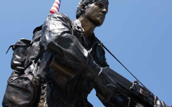 The Major General Eldon A. Bargewell bronze statue.