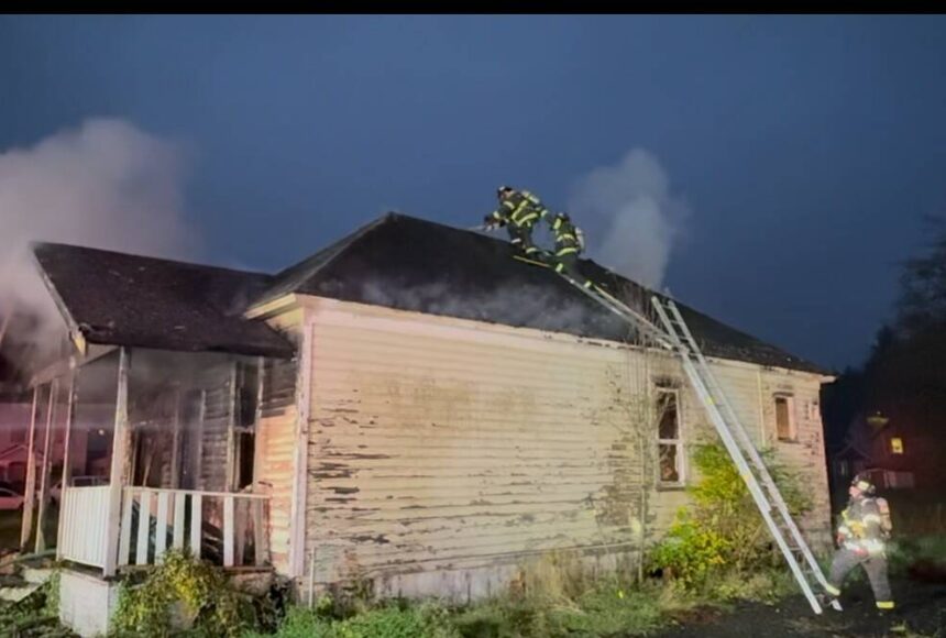 <p>Aberdeen Fire Department</p>
                                <p>Aberdeen firefighters attack a home blaze early Thursday morning.</p>
