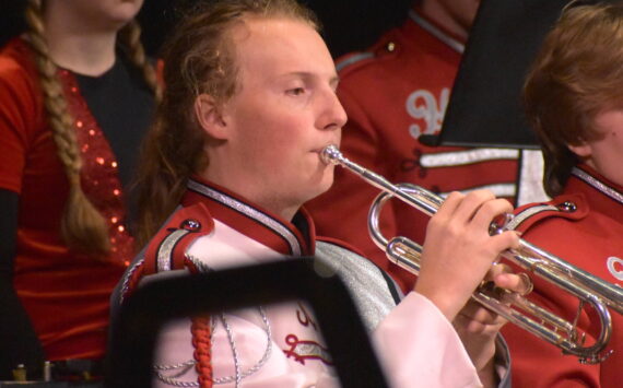 Raymond Heiskell performs during the Hoquiam High School Veterans Day Concert at the 7th Street Theatre.