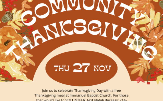 Free Community Thanksgiving (Immanuel Baptist Church)
Free Community Thanksgiving (Immanuel Baptist Church)