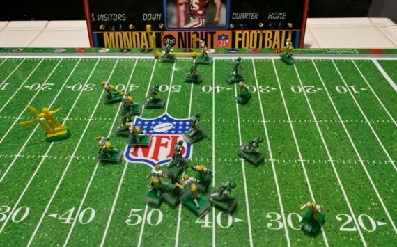 Jerry Knaak / The Daily World
The Eagles and Packers have it out in electric football action.