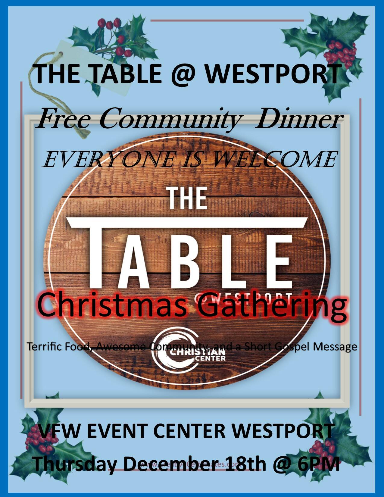 The Table @ Westport free community Christmas dinner