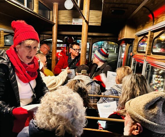 <p>The Daily World file photo</p>
                                <p>A Friday night on the Trolley Express Christmas Light Tour last year was joyful.</p>