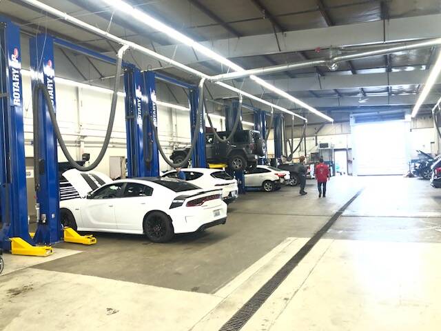 The expanded repair shop.