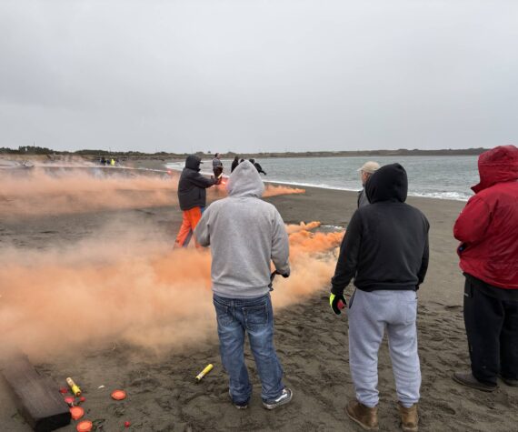 <p>Jerry Knaak / The Daily World</p>
                                <p>2025 Washington Fishermen’s Convention attendees learned how to use different types of signal flares.</p>