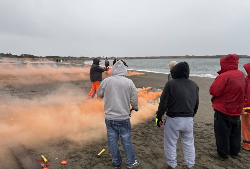 <p>Jerry Knaak / The Daily World</p>
                                <p>2025 Washington Fishermen’s Convention attendees learned how to use different types of signal flares.</p>