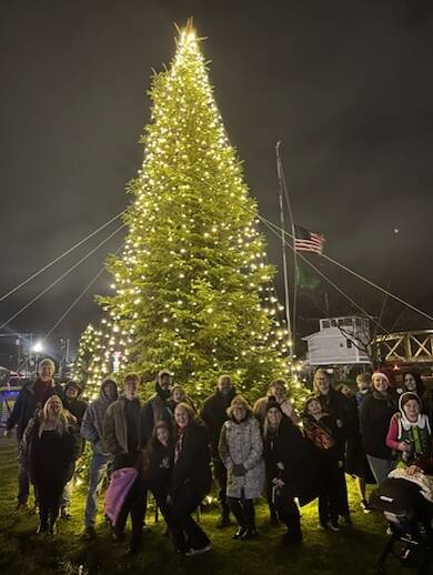 Revelers at the Zelasko Park Christmas Tree Lighting event Friday.