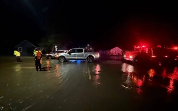 Jeff Clemens / Chinook Observer
Officers helped South Bend residents to safety Monday night as flooding endangered low-lying areas along the Willapa River.
