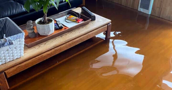 The Daily World file photo
Floodwater is present in a room at the Echoes of the Sea Motel in Copalis Beach in January of 2021. All eight rooms, including the businesses RV and tent spaces, were flooded.